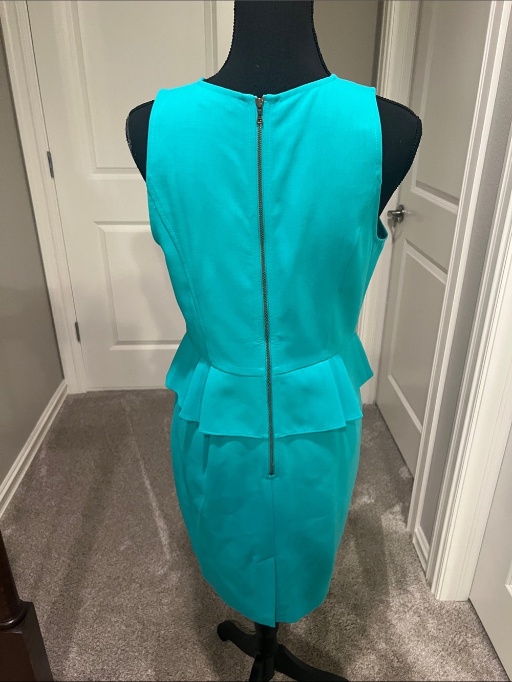 LOFT Turquoise Sleeveless Peplum Midi Dress - Picture 5 of 8